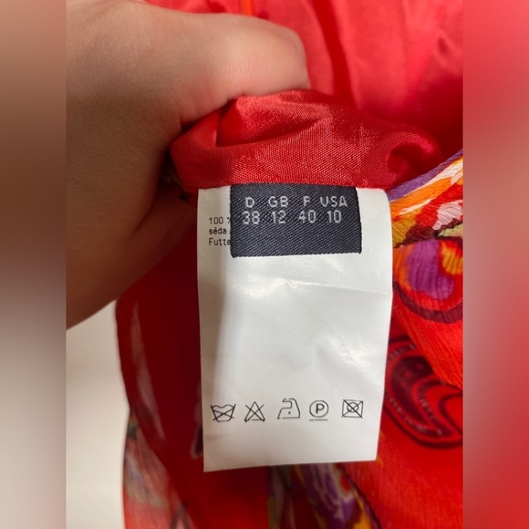 Oui Paisley Print Red Midi Silk Dress - Picture 10 of 11